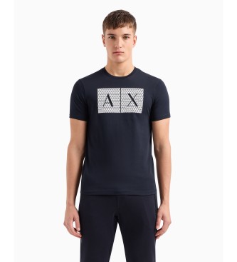 A|X Armani Exchange T-shirt dzianinowy Slim Fit granatowy