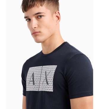 A|X Armani Exchange T-shirt dzianinowy Slim Fit granatowy