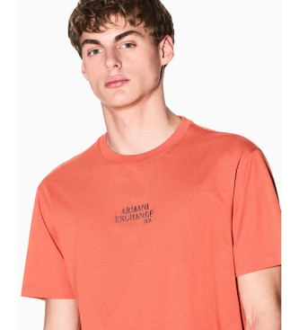 A|X Armani Exchange T-shirt com mini log�tipo laranja