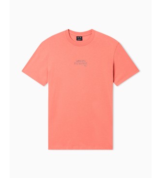 A|X Armani Exchange T-shirt com mini log�tipo laranja