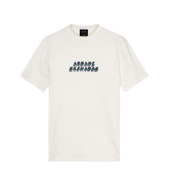 A|X Armani Exchange White logo T-shirt