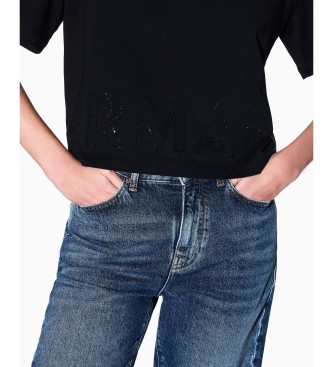 A|X Armani Exchange T-shirt manga comprida preta