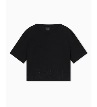 A|X Armani Exchange T-shirt manga comprida preta