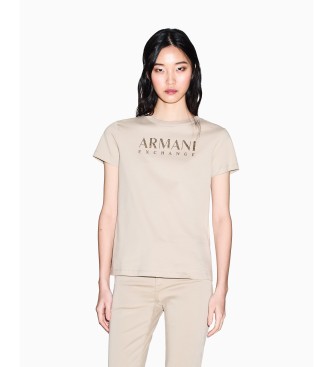 A|X Armani Exchange Camiseta Sencilla beige