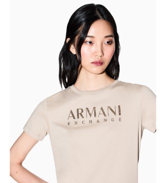 A|X Armani Exchange Camiseta Sencilla beige