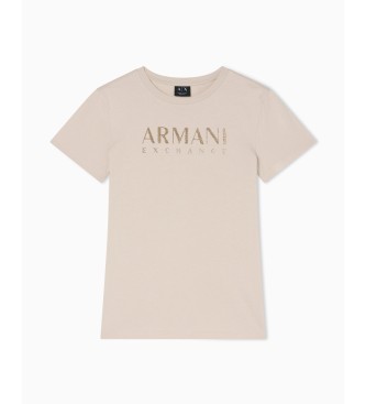 A|X Armani Exchange Camiseta Sencilla beige