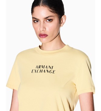 A|X Armani Exchange Camiseta de corte regular en jersey de algodón clásico amarillo
