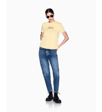 A|X Armani Exchange Camiseta de corte regular en jersey de algodón clásico amarillo