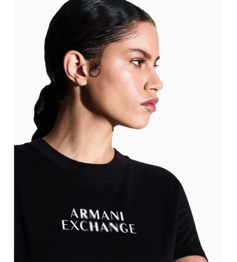A|X Armani Exchange Camiseta de corte regular en jersey de algodón clásico negro