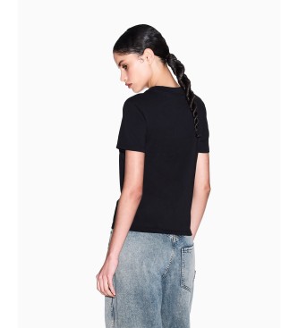 A|X Armani Exchange Camiseta de corte regular en jersey de algodón clásico negro