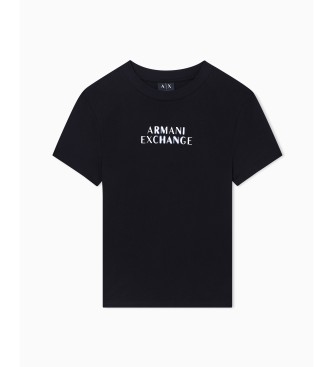 A|X Armani Exchange Camiseta de corte regular en jersey de algodón clásico negro