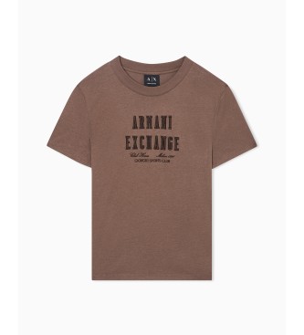 A|X Armani Exchange Brown boxy t-shirt