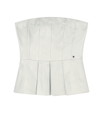 A|X Armani Exchange Topudvidet top med læg i beige hørtwill