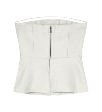 A|X Armani Exchange Topudvidet top med læg i beige hørtwill