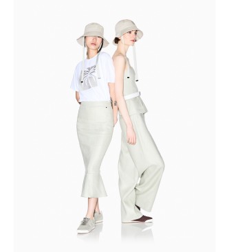 A|X Armani Exchange Topudvidet top med læg i beige hørtwill