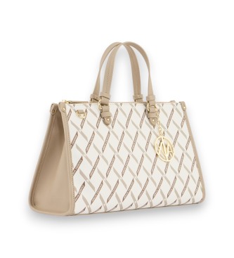 A|X Armani Exchange Top bag blanc cassé