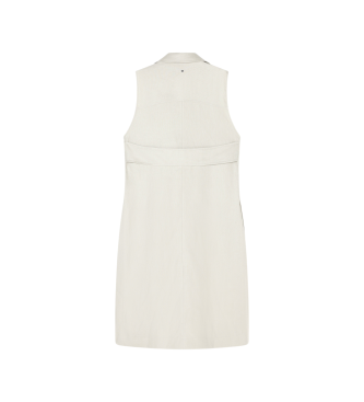 A|X Armani Exchange Gabardina deconstruida en sarga de lino beige
