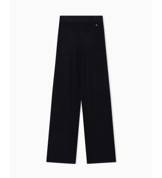 A|X Armani Exchange Pantalón ancho de hilo de lúrex negro
