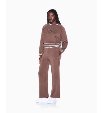 A|X Armani Exchange Pantalon marron � taille coulissante