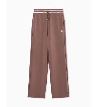 A|X Armani Exchange Pantalon marron � taille coulissante