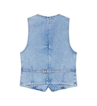 A|X Armani Exchange Chaleco vaquero ligero de algodón y lyocell azul
