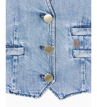 A|X Armani Exchange Chaleco vaquero ligero de algodón y lyocell azul