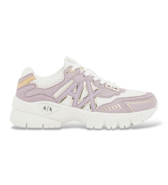 A|X Armani Exchange Mesh-sneakers med snörning och tjock sula i rosa gummi