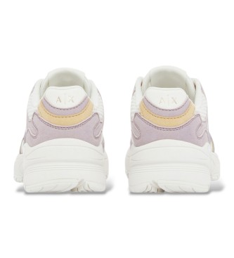 A|X Armani Exchange Mesh-sneakers med snörning och tjock sula i rosa gummi