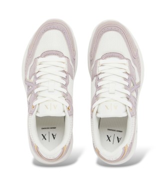 A|X Armani Exchange Mesh-sneakers med snörning och tjock sula i rosa gummi