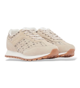 A|X Armani Exchange Sneakers i mesh och mocka med snörning i beige