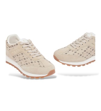 A|X Armani Exchange Sneakers i mesh och mocka med snörning i beige