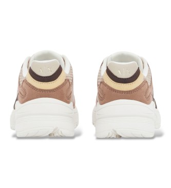 A|X Armani Exchange Sneakers i mesh med snörning och tjock sula i beige gummi