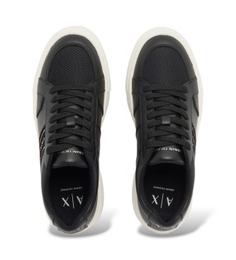 A|X Armani Exchange Låga sneakers med mesh-detaljer och tjock sula i svart