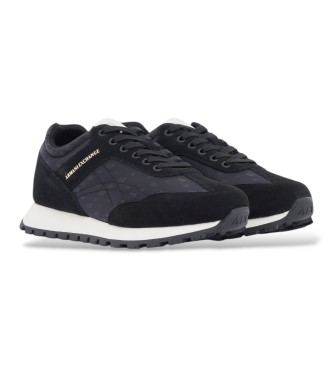 A|X Armani Exchange Sneakers i mesh och mocka med snörning i svart