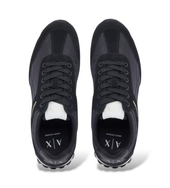 A|X Armani Exchange Sneakers i mesh och mocka med snörning i svart