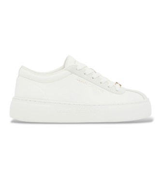 A|X Armani Exchange Lågskaft sneakers i skinn och mocka med tjock vit sula