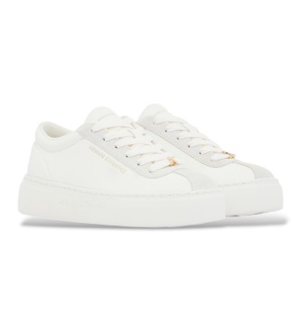 A|X Armani Exchange Lågskaft sneakers i skinn och mocka med tjock vit sula
