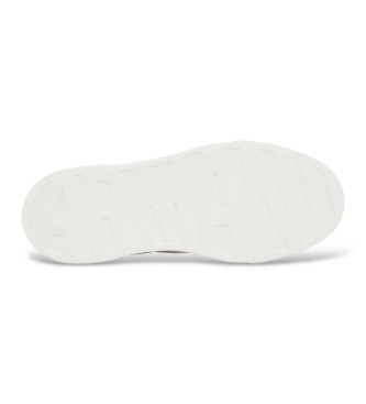 A|X Armani Exchange Lågskaft sneakers i skinn och mocka med tjock vit sula