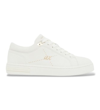 A|X Armani Exchange Slip-on sneakers i slätt skinn med snörning och vit gummisula