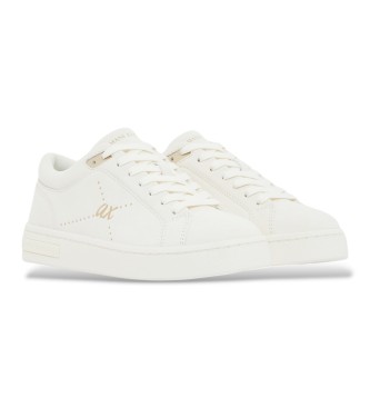 A|X Armani Exchange Slip-on sneakers i slätt skinn med snörning och vit gummisula