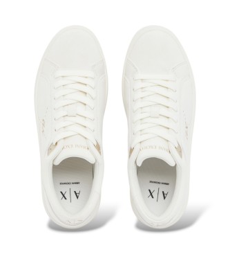 A|X Armani Exchange Slip-on sneakers i slätt skinn med snörning och vit gummisula