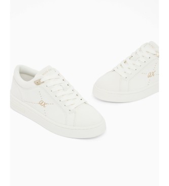 A|X Armani Exchange Slip-on sneakers i slätt skinn med snörning och vit gummisula