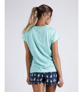 Aznar Innova MR WONDERFUL Pia Short Sleeve Pajama turquoise