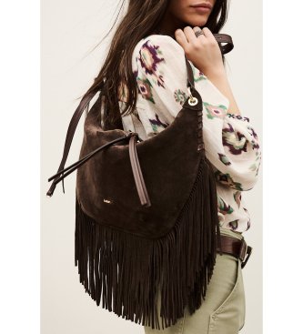 BA&SH Bolsa Franges com franjas marrom