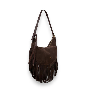 BA&SH Bolsa Franges com franjas marrom