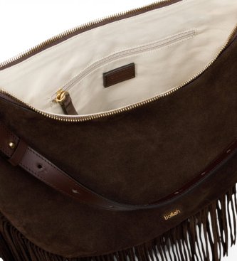 BA&SH Bolsa Franges com franjas marrom