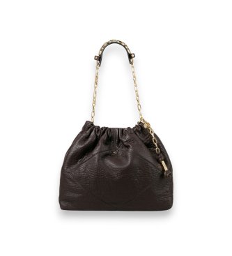 BA&SH Sac en cuir June Tote marron foncé