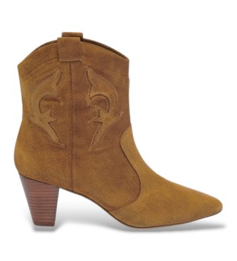 BA&SH Botas de couro Casey castanhas