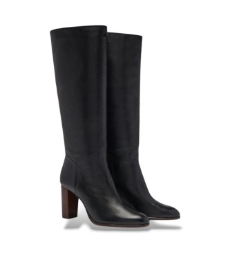 BA&SH Bottes en Cuir Ciry noir