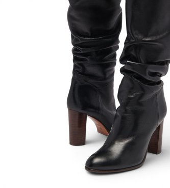 BA&SH Bottes en Cuir Ciry noir